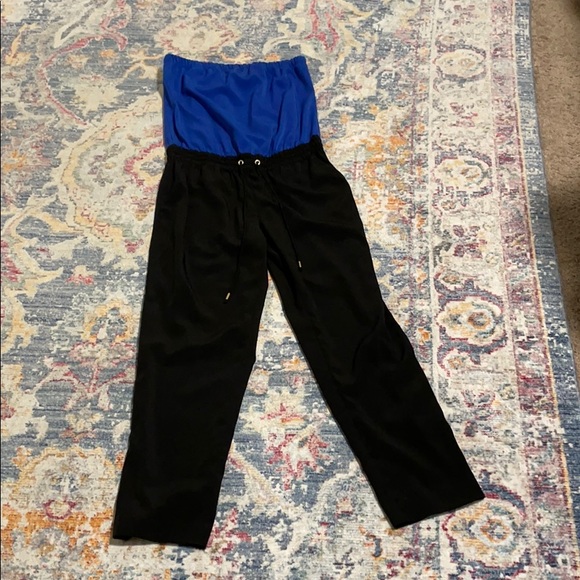 Two color cinched jumpsuit & adjustable strings - Picture 3 of 7